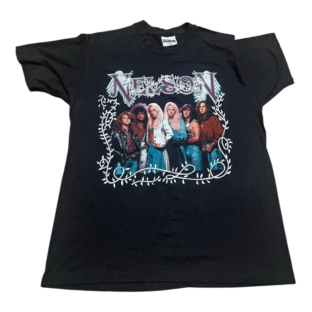 Vintage Hanes Nelson Rock Band 1990 Concert Tour T Shirt Size L  Made In USA 90s